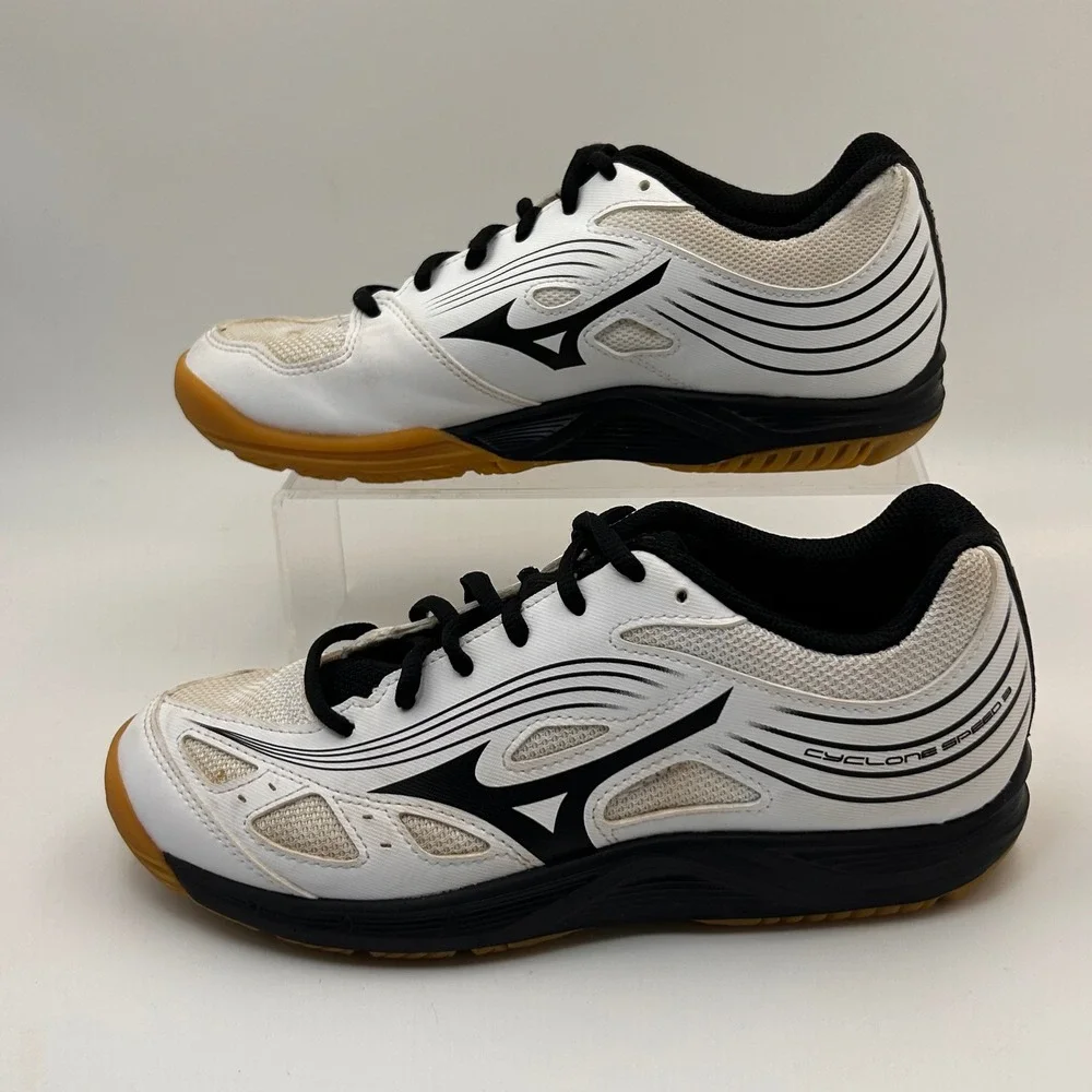 Mizuno Cyclone Speed 3 Shoes Womens 7.5 White Black Indoor Court Volleyball Core